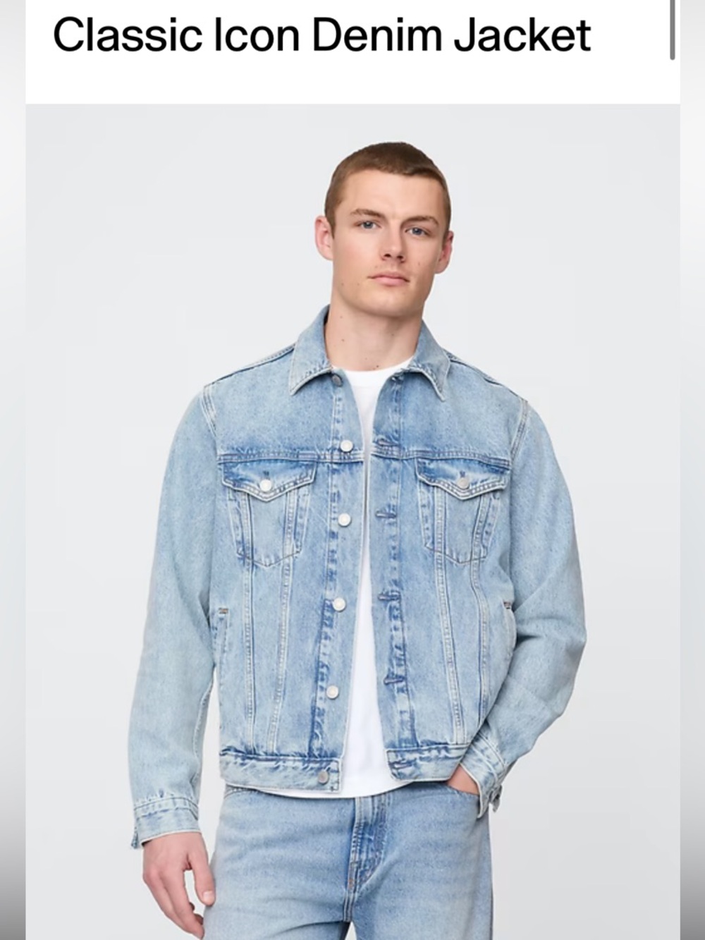 NWT Gap men’s denim jacket M-light wash
